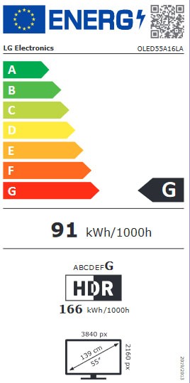 Etiqueta de Eficiencia Energética - OLED55A16LA