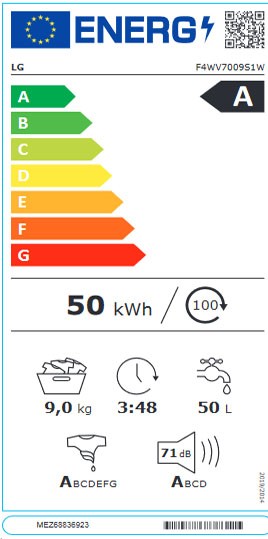 Etiqueta de Eficiencia Energética - F4WV7009S1W