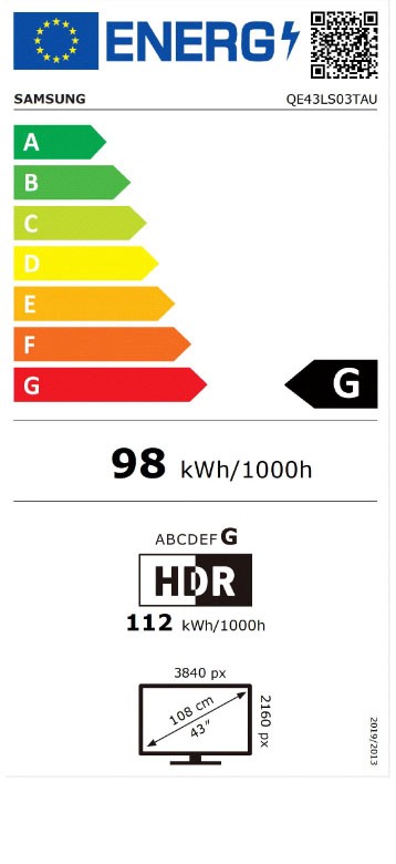 Etiqueta de Eficiencia Energética - QE43LS03AAUXXC