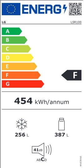 Etiqueta de Eficiencia Energética - LSR100