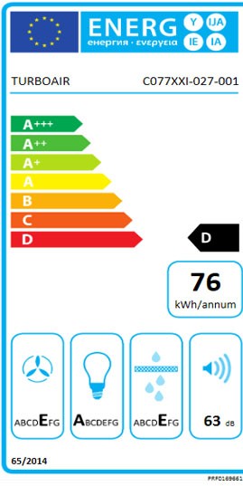 Etiqueta de Eficiencia Energética - VIVACE BL/A/60