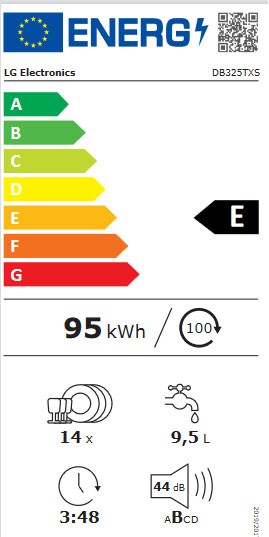 Etiqueta de Eficiencia Energética - DB325TXS