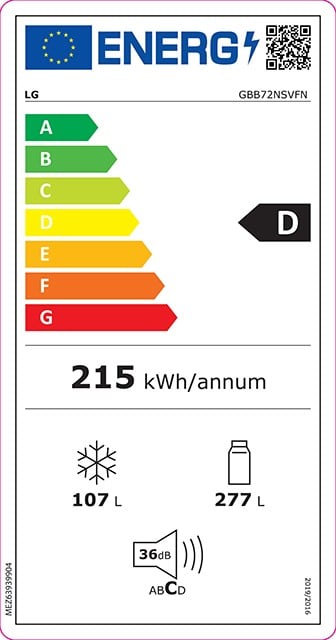 Etiqueta de Eficiencia Energética - GBB72NSVGN