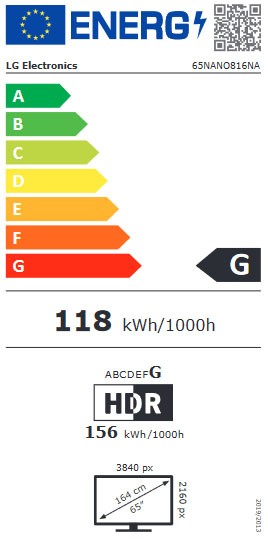Etiqueta de Eficiencia Energética - 65NANO816NA