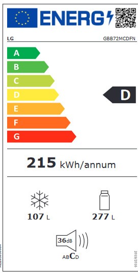 Etiqueta de Eficiencia Energética - GBB72MCDFN