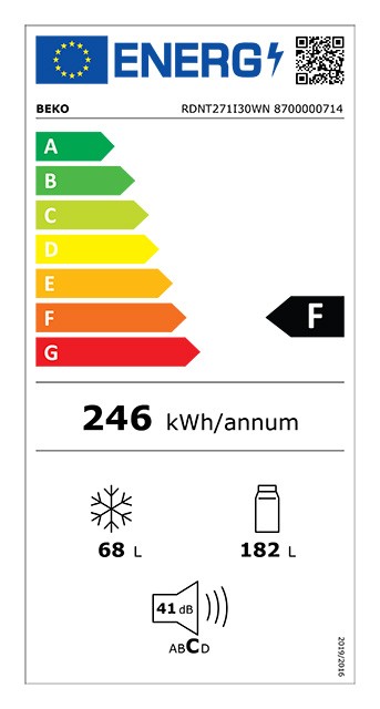 Etiqueta de Eficiencia Energética - RDNT271I30WN