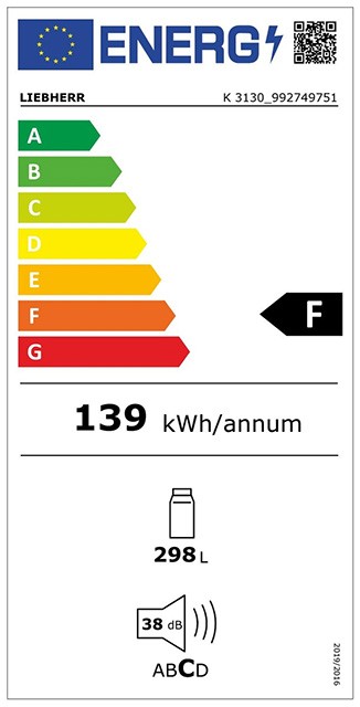 Etiqueta de Eficiencia Energética - K3130