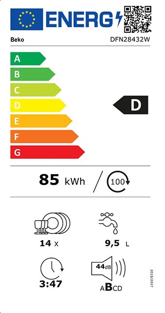 Etiqueta de Eficiencia Energética - DFN28432W