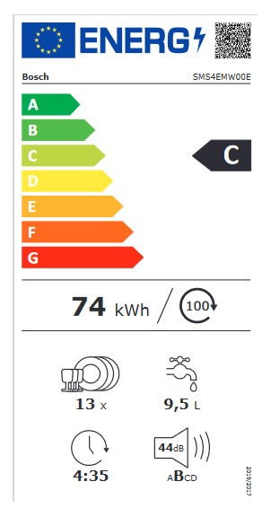 Etiqueta de Eficiencia Energética - SMS4EMW00E