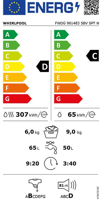 Etiqueta de Eficiencia Energética - FWDG 961483 SBV SPTN