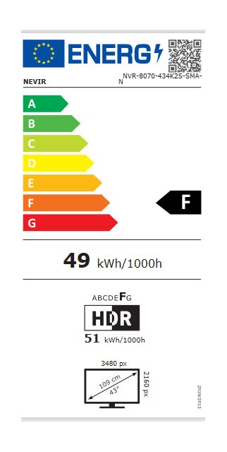 Etiqueta de Eficiencia Energética - NVR-8070-434K2S-SMAN