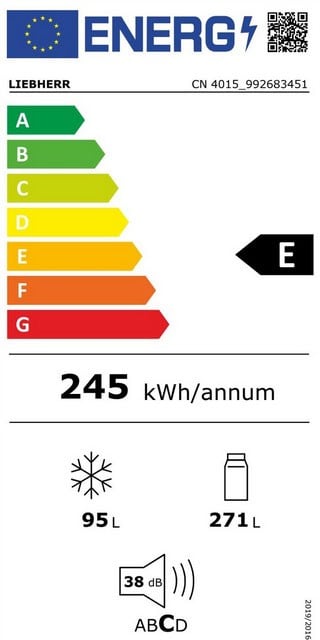 Etiqueta de Eficiencia Energética - CN4015