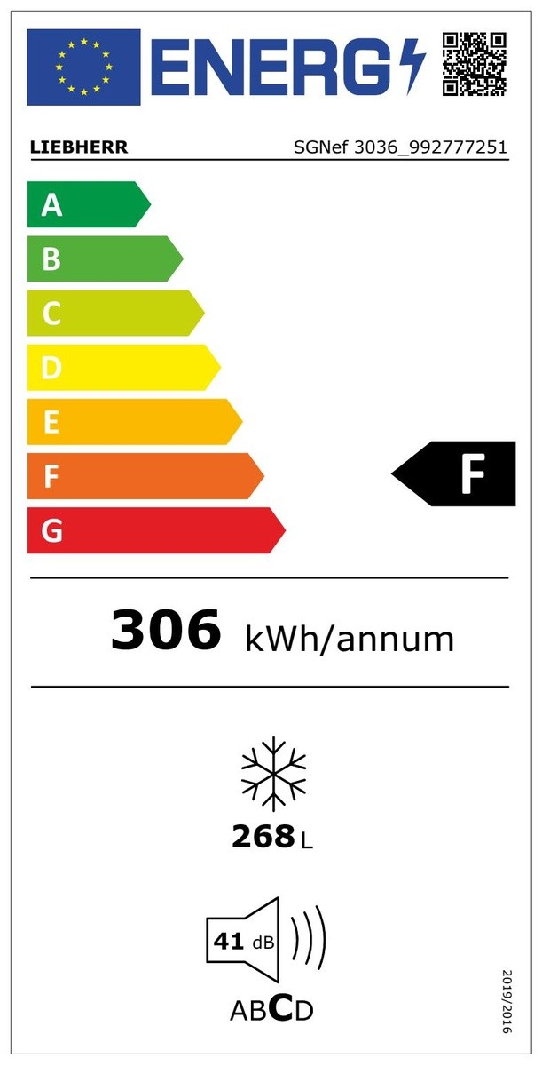 Etiqueta de Eficiencia Energética - SGNEF3036