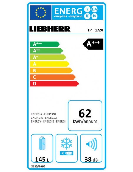 Conservador Libre Instalación - Liebherr TP1720, Eficiencia A+++, Blanco, Sin dispensador, Cíclico