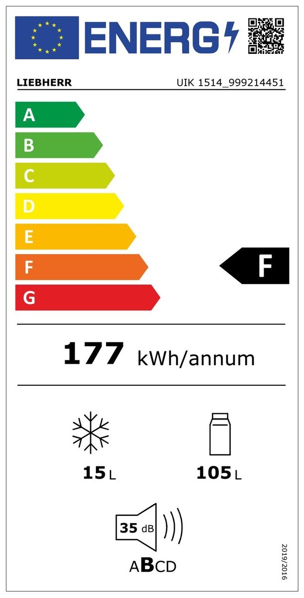 Etiqueta de Eficiencia Energética - UIK1514