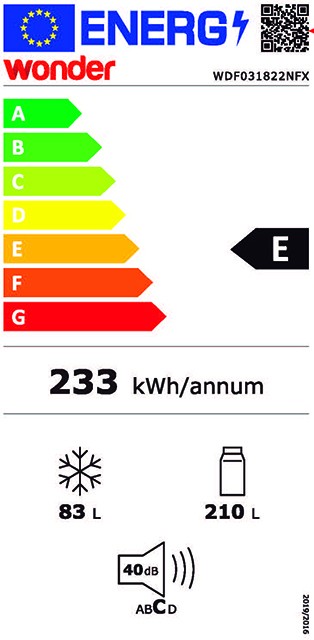Etiqueta de Eficiencia Energética - WDF031822NF