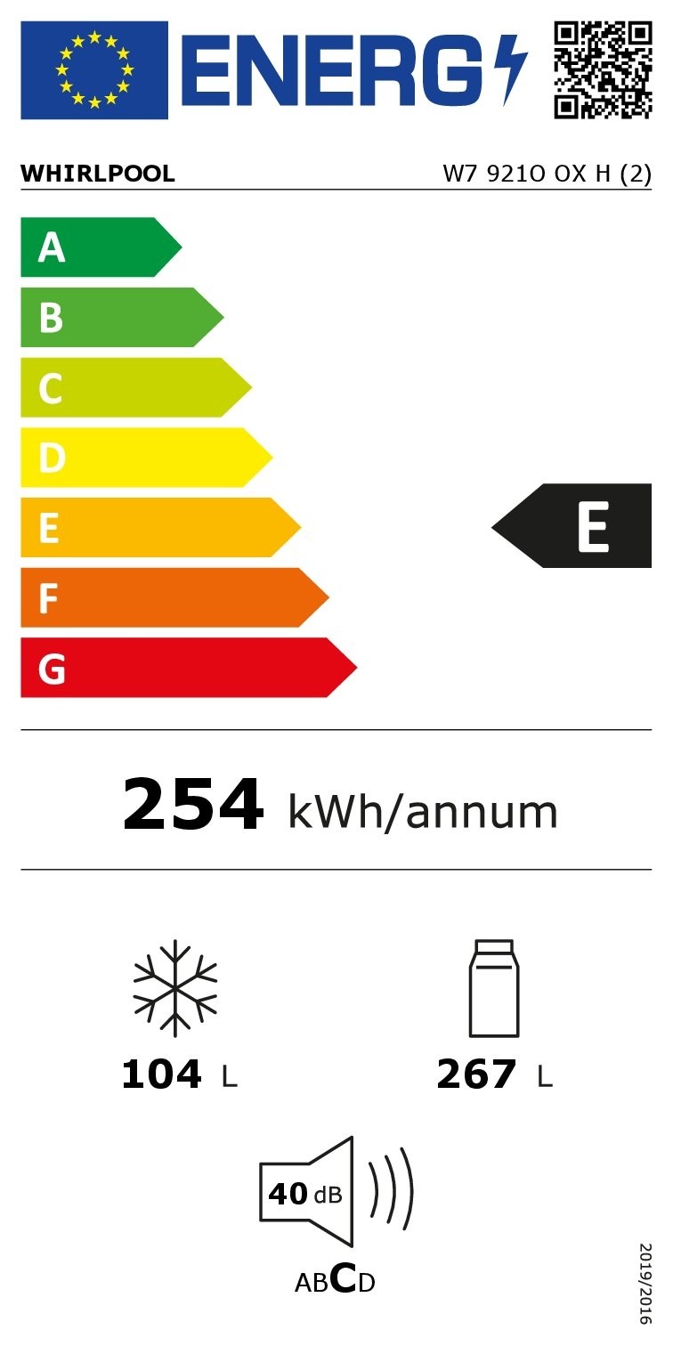 Etiqueta de Eficiencia Energética - W7921OOXH