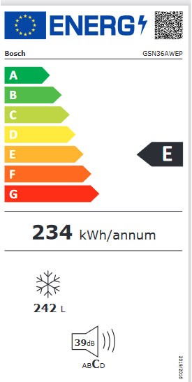 Etiqueta de Eficiencia Energética - GSN36AWEP