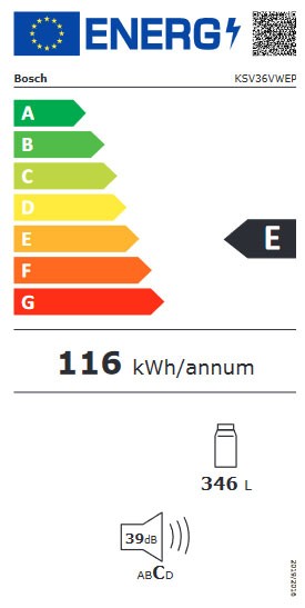 Etiqueta de Eficiencia Energética - KSV36VWEP