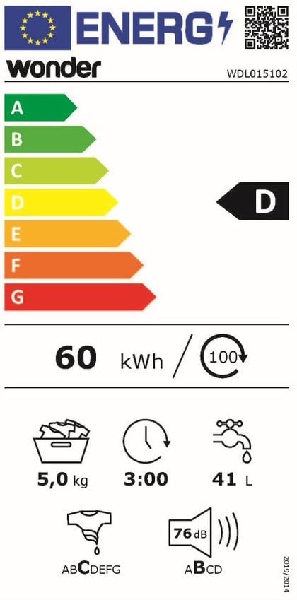 Etiqueta de Eficiencia Energética - WDL015102