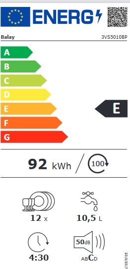 Etiqueta de Eficiencia Energética - 3VS5010BP