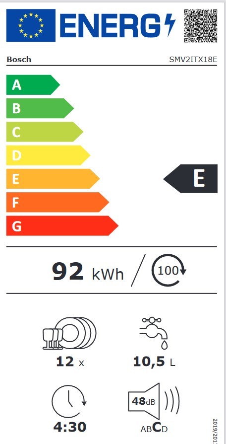 Etiqueta de Eficiencia Energética - SMV2ITX18E