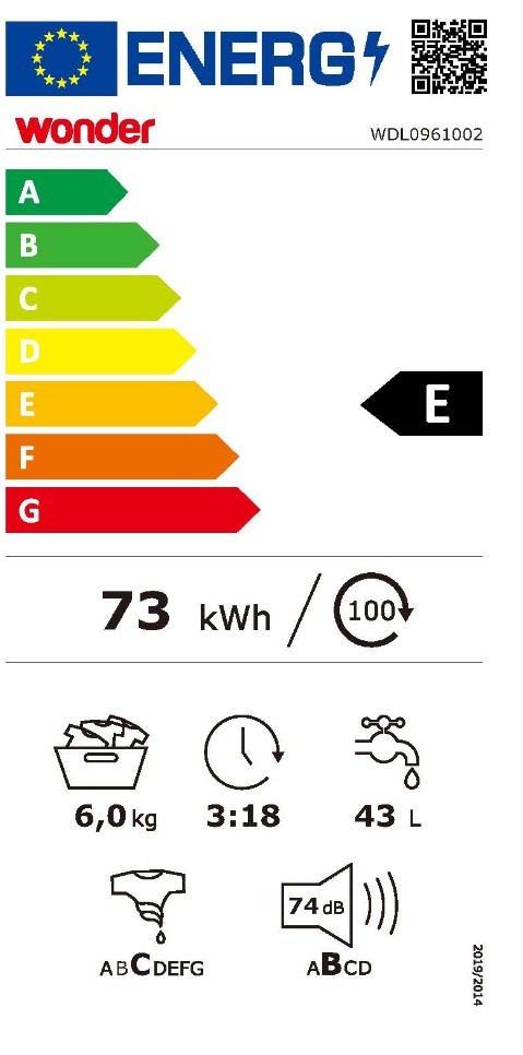 Etiqueta de Eficiencia Energética - WDL0961002
