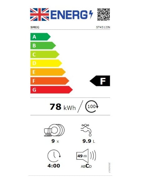 Lavavajillas Integración total 45 cm Negro ST4512IN - Smeg - Tienda online  oficial en España