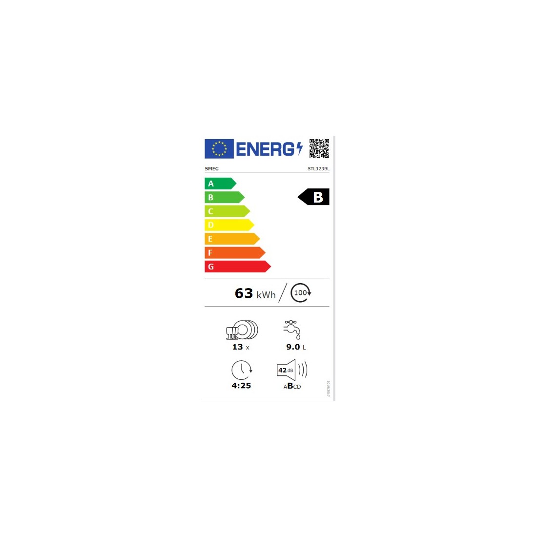 SMEG STL323BL LAVAVAJILLAS INTEGRABLE SILVER 60CM 3ª BANDEJA 13 SERVICIOS  42dB B Universal