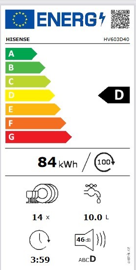Etiqueta de Eficiencia Energética - HV603D40