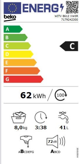Etiqueta de Eficiencia Energética - WITV 8612 XW0R