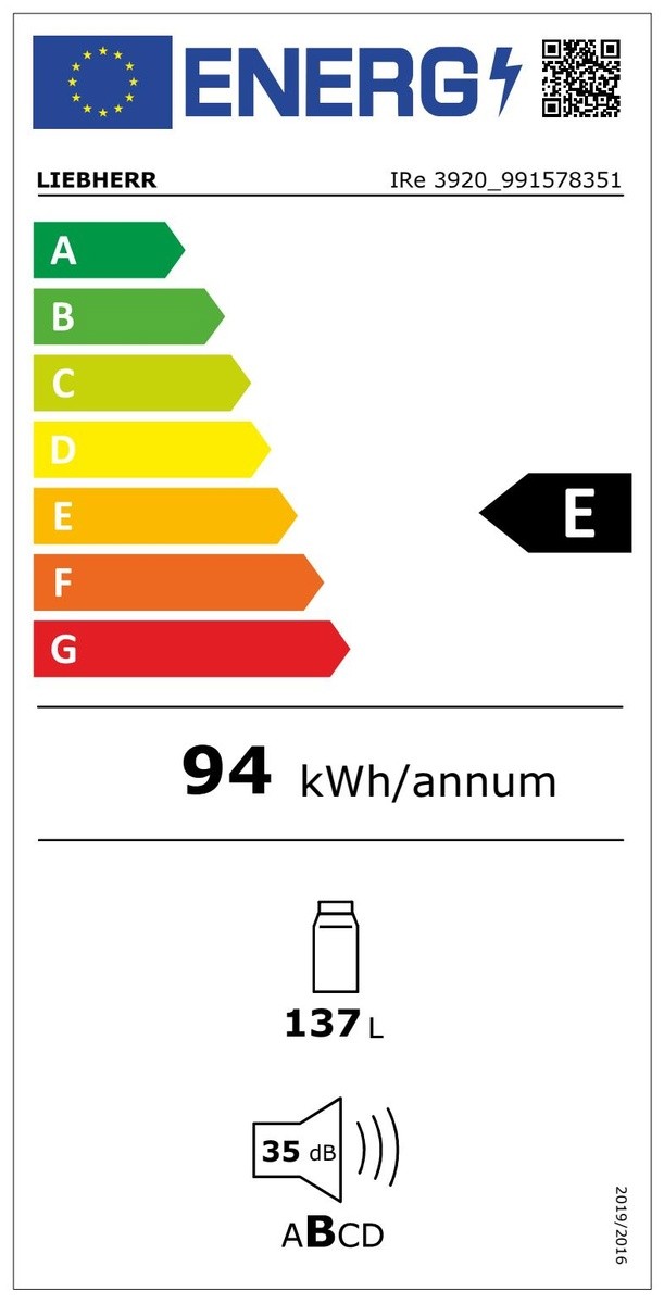 Etiqueta de Eficiencia Energética - IRE 3920
