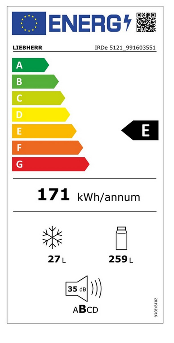 Etiqueta de Eficiencia Energética - IRDE 5121