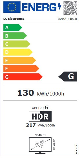 Etiqueta de Eficiencia Energética - 75NANO886PB