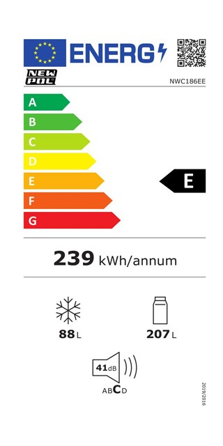 Etiqueta de Eficiencia Energética - NWC186EE