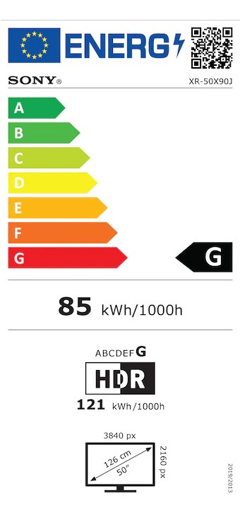 Etiqueta de Eficiencia Energética - XR50X90JAEP
