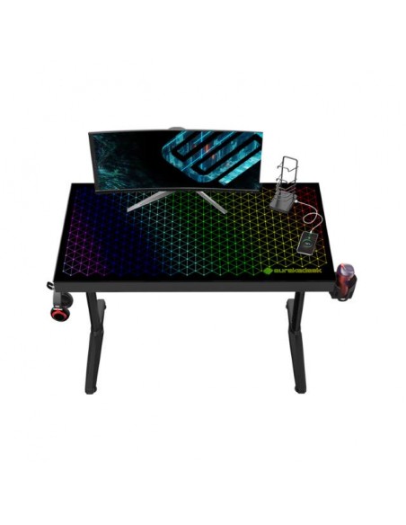 Mesa gaming - Eureka Ergonomic GTG-I43 Glass, Iluminación RGB
