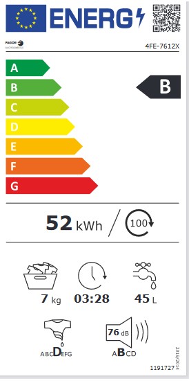 Etiqueta de Eficiencia Energética - 4FE-7612X