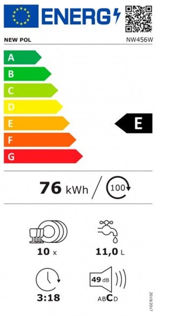 Etiqueta de Eficiencia Energética - NW456W