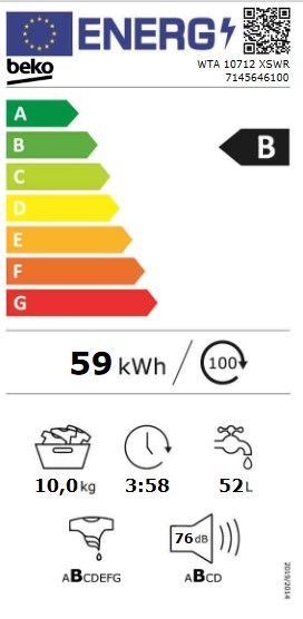 Etiqueta de Eficiencia Energética - WTA10712XSWR