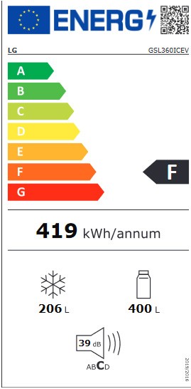 Etiqueta de Eficiencia Energética - GSL360ICEV