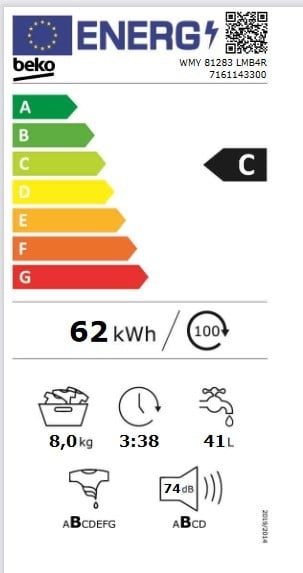 Etiqueta de Eficiencia Energética - WMY 81283 LMB4R