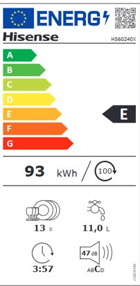 Etiqueta de Eficiencia Energética - HS60240X