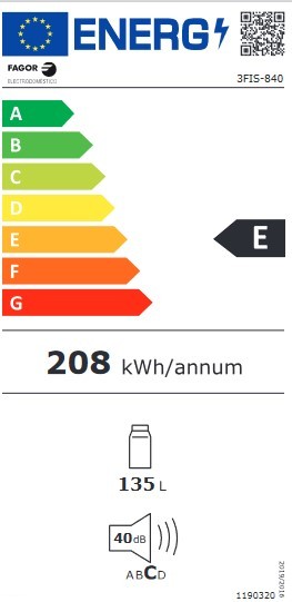 Etiqueta de Eficiencia Energética - 3FIS-840