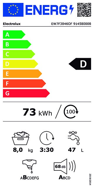 Etiqueta de Eficiencia Energética - EW7F3846OF