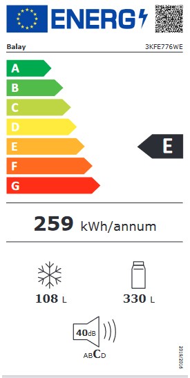 Etiqueta de Eficiencia Energética - 3KFE776WE