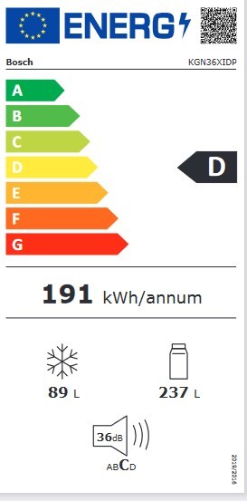 Etiqueta de Eficiencia Energética - KGN36XIDP