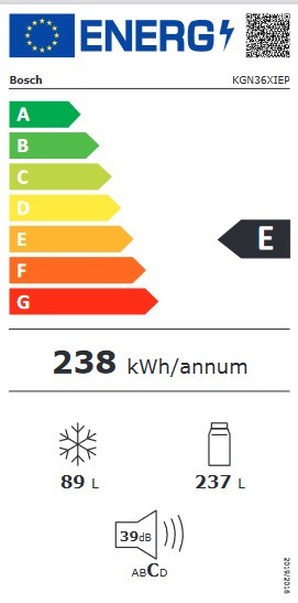 Etiqueta de Eficiencia Energética - KGN36XIEP