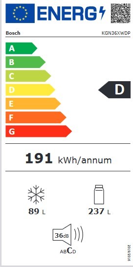 Etiqueta de Eficiencia Energética - KGN36XWDP