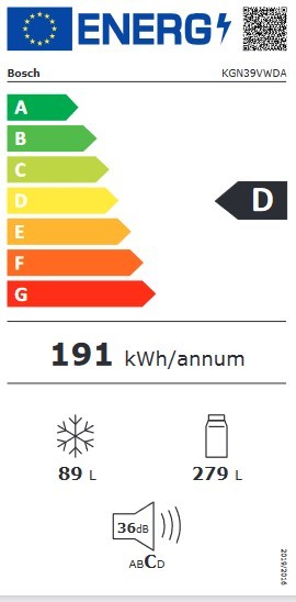 Etiqueta de Eficiencia Energética - KGN39VWDA